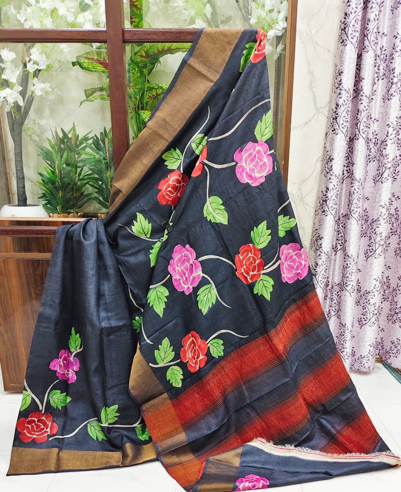 Tussar Hand Paint
