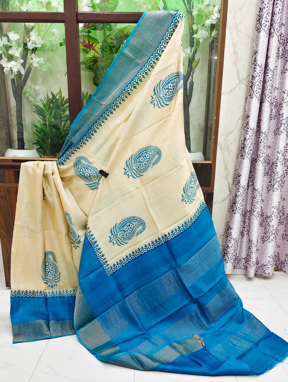 Grace — Hand Block Printed Gachi Tussar Silk Saree