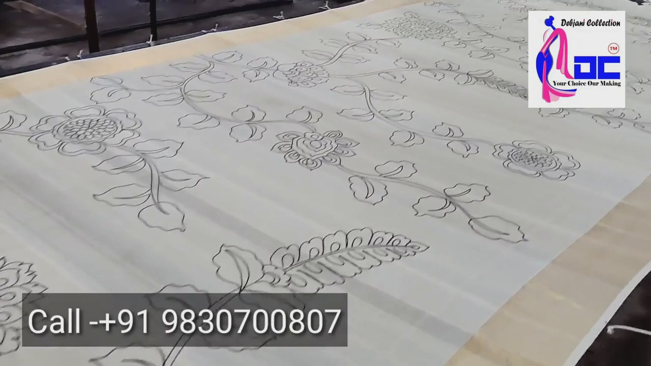 Hand Painted Kalamkari saree on Gachi Tussar